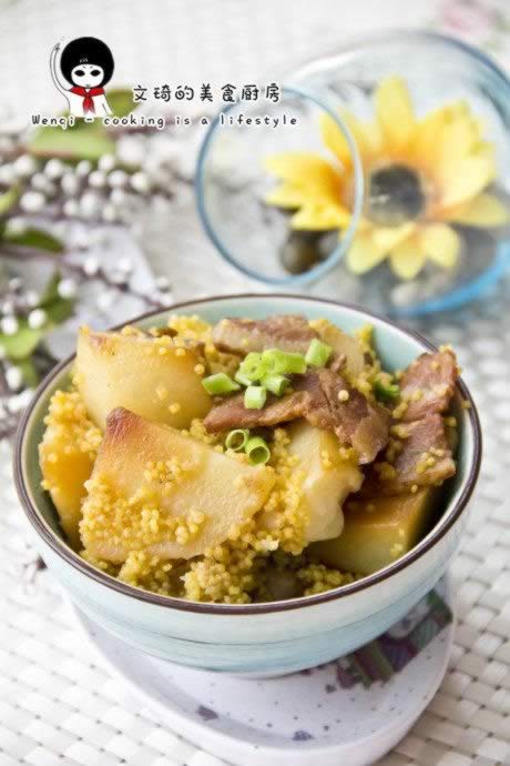 培根土豆焖小米的做法