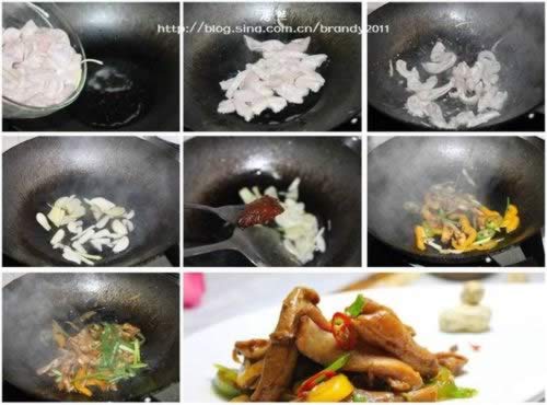 姜葱爆炒猪肚尖的做法