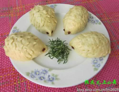 莲蓉刺猬包的做法