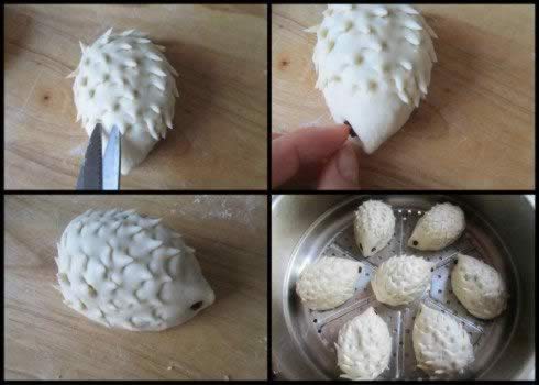 莲蓉刺猬包的做法