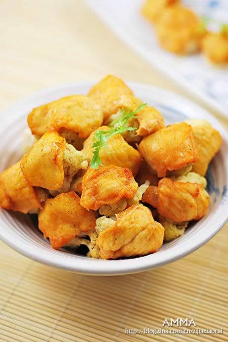 菜花拱肉的做法