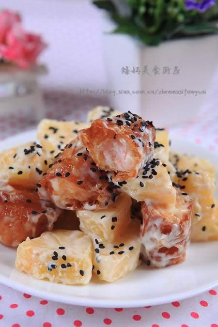 菠萝油条虾的做法