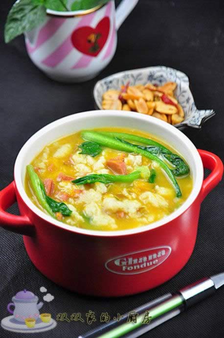 南瓜火腿疙瘩汤的做法