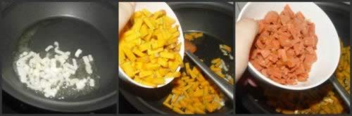 南瓜火腿疙瘩汤的做法