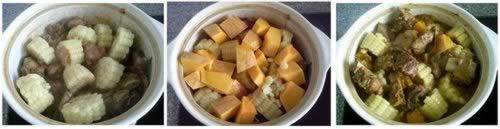 排骨煨玉米南瓜的做法