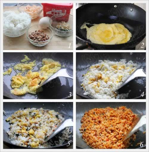 韩式辣白菜炒饭的做法