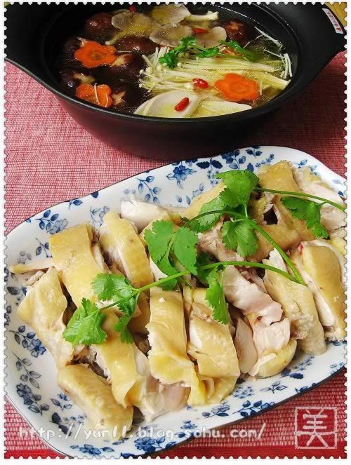 白切鸡和鸡汤杂菇煲的做法