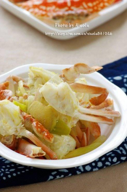 姜葱炒花蟹的做法