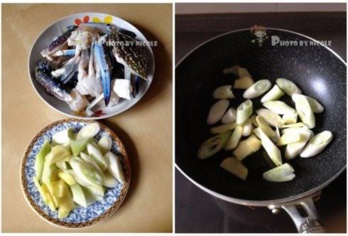 姜葱炒花蟹的做法