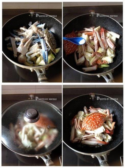 姜葱炒花蟹的做法