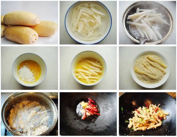 芝麻藕丝的做法