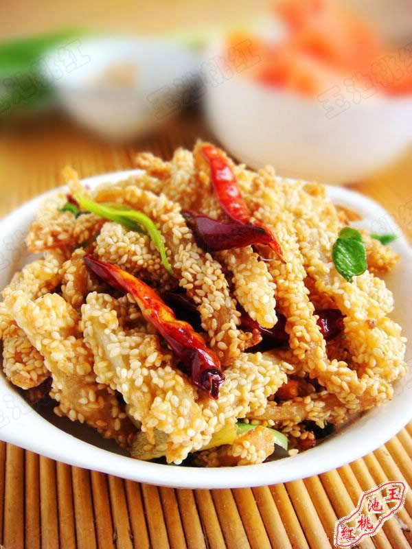 芝麻藕丝的做法