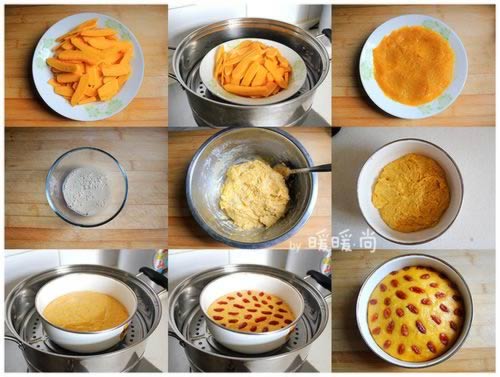 南瓜枸杞子发糕的做法