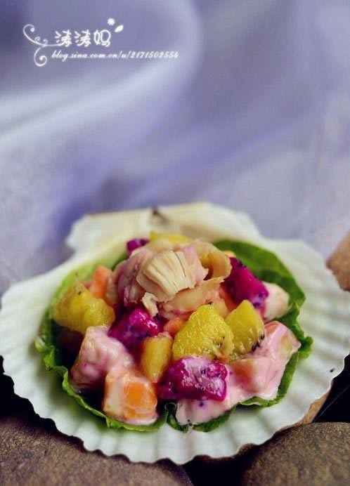 扇贝鲜果沙拉的做法