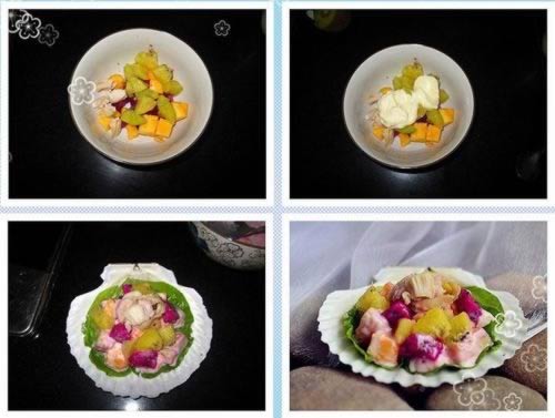扇贝鲜果沙拉的做法