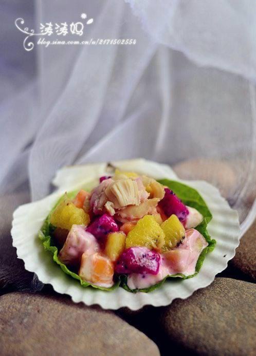 扇贝鲜果沙拉的做法