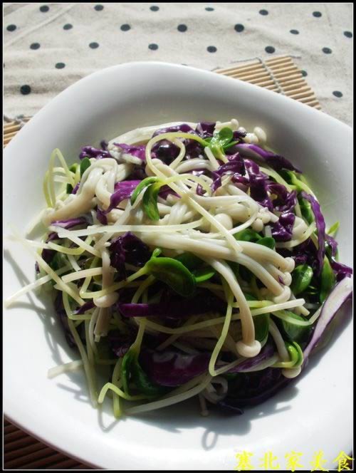 凉拌金针豆苗的做法