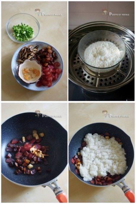 生炒腊味糯米饭的做法