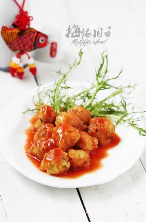 茄汁素丸子的做法