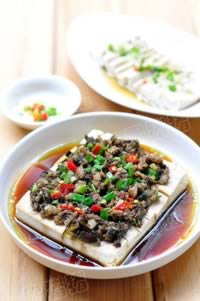 榄菜肉末蒸豆腐的做法,怎么做,如何做好吃,图解详细步骤的做法