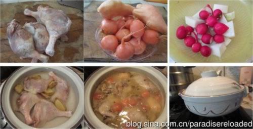 酸萝卜鸭腿汤的做法