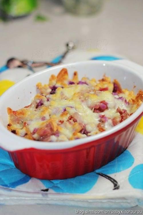 萨拉米肠芝士炬紫山药的做法