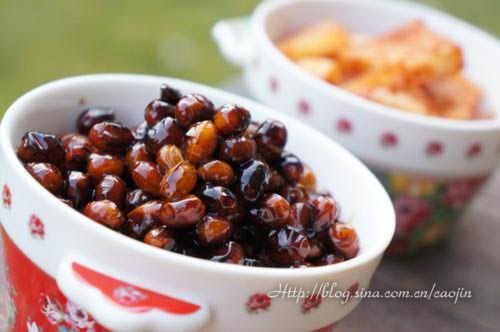 辣萝卜、酱黄豆的做法