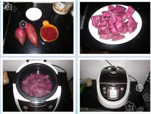 红豆紫薯甜汤的做法