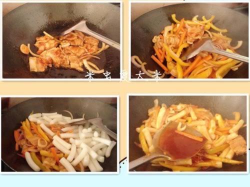 韩式五花肉炒年糕的做法