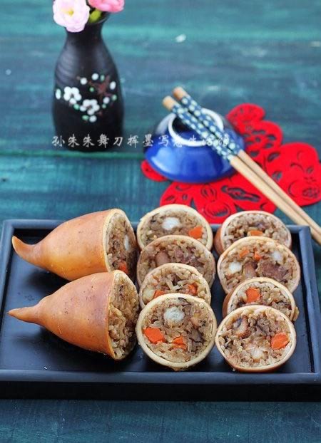 鱿鱼米肠的做法