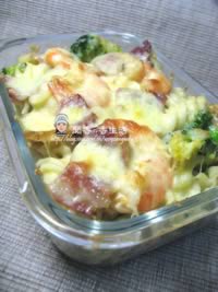 虾仁培根焗意面的做法,怎么做,如何做好吃,图解详细步骤的做法