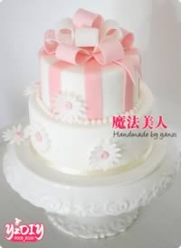 丝带太阳花双层翻糖蛋糕的做法,怎么做,如何做好吃,图解详细步骤的做法