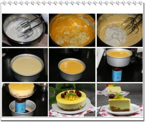 芒果冻奶酪慕斯蛋糕的做法