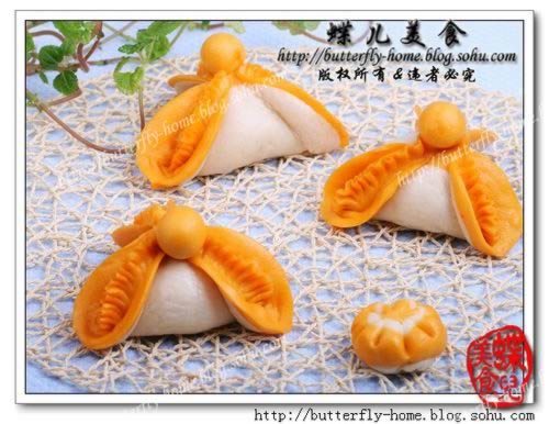 双色豆沙馅冠顶包子的做法