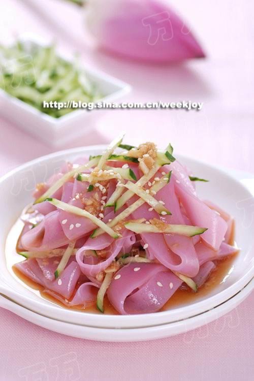 紫苋菜汁凉皮的做法