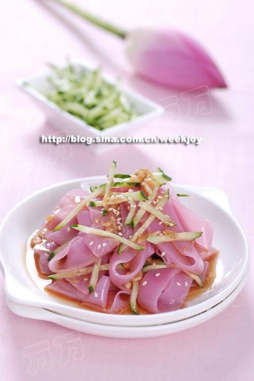 紫苋菜汁凉皮的做法