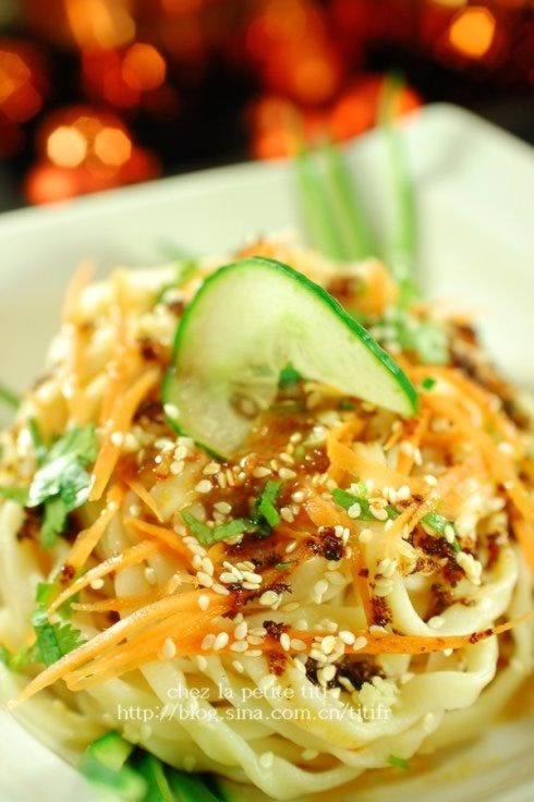 手工素凉面的做法