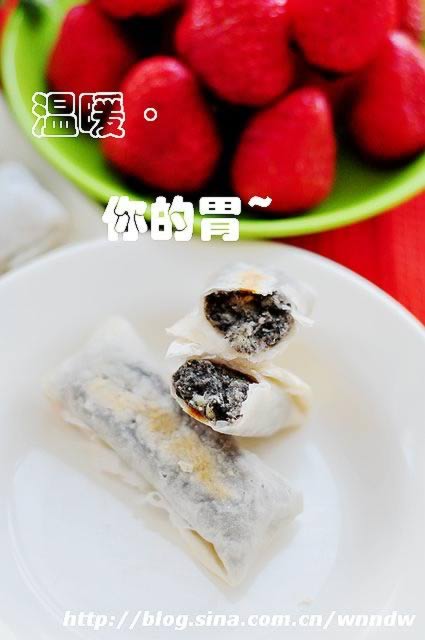 干焙香蕉芝麻春卷的做法