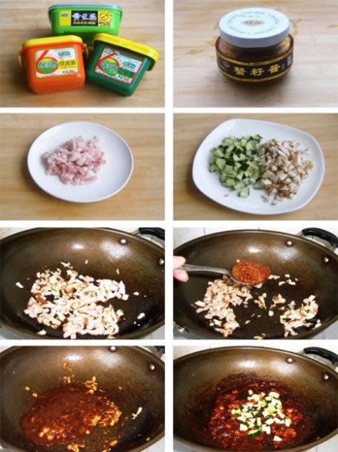 蟹籽炸酱面的做法