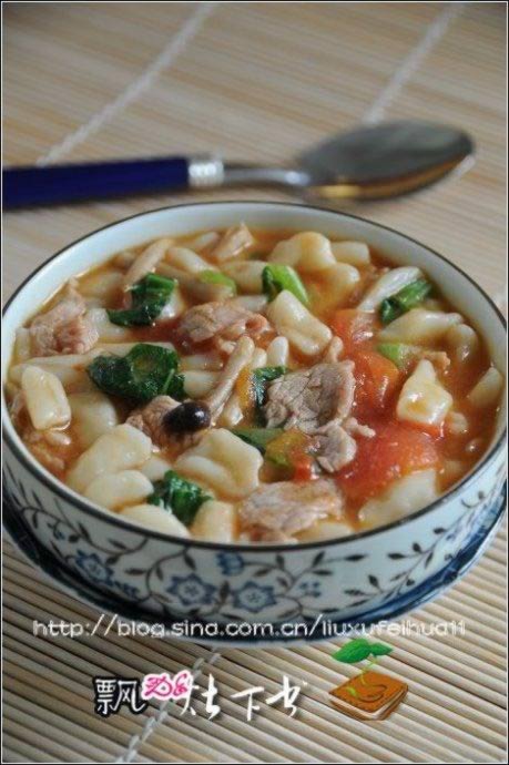 西红柿菌菇肉片猫耳朵的做法