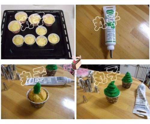 圣诞树马芬蛋糕的做法