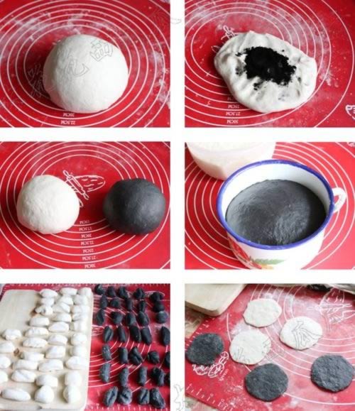 黑白玫瑰馒头的做法