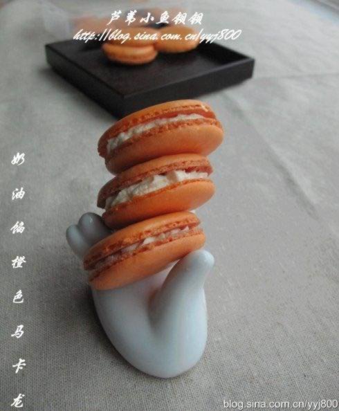 橙色马卡龙的做法
