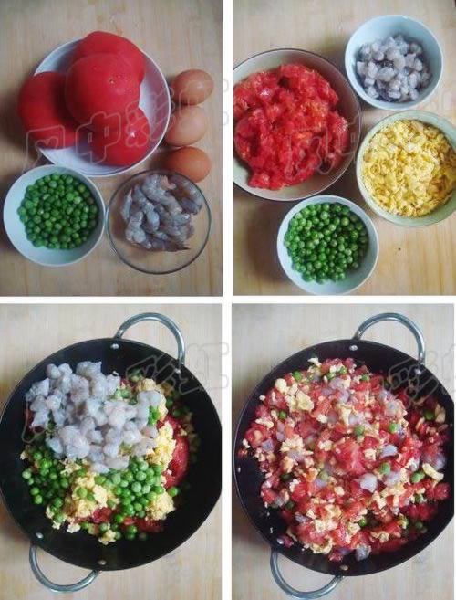 西红柿鸡蛋虾仁锅贴的做法