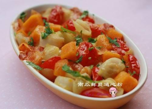 南瓜鲜贝通心粉的做法