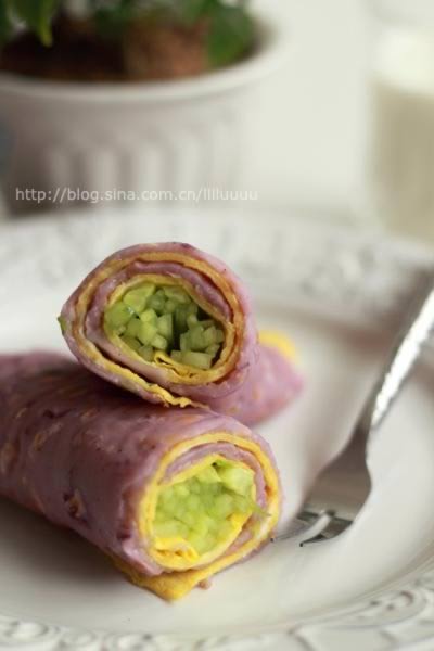 紫薯鸡蛋卷饼的做法
