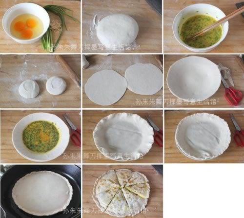 韭菜鸡蛋灌饼的做法