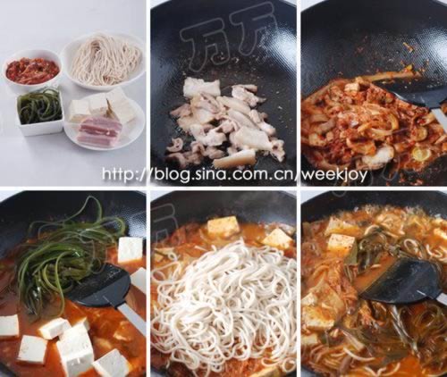 泡菜火锅面的做法