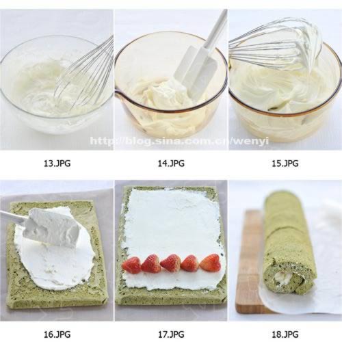 抹茶草莓蛋糕卷的做法