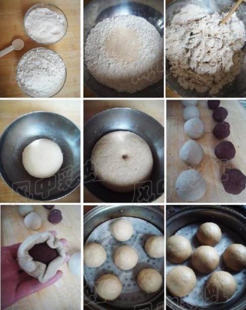 荞麦红豆包的做法